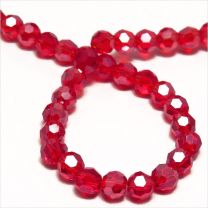 Perles à FACETTES 4mm en Cristal Rouge
